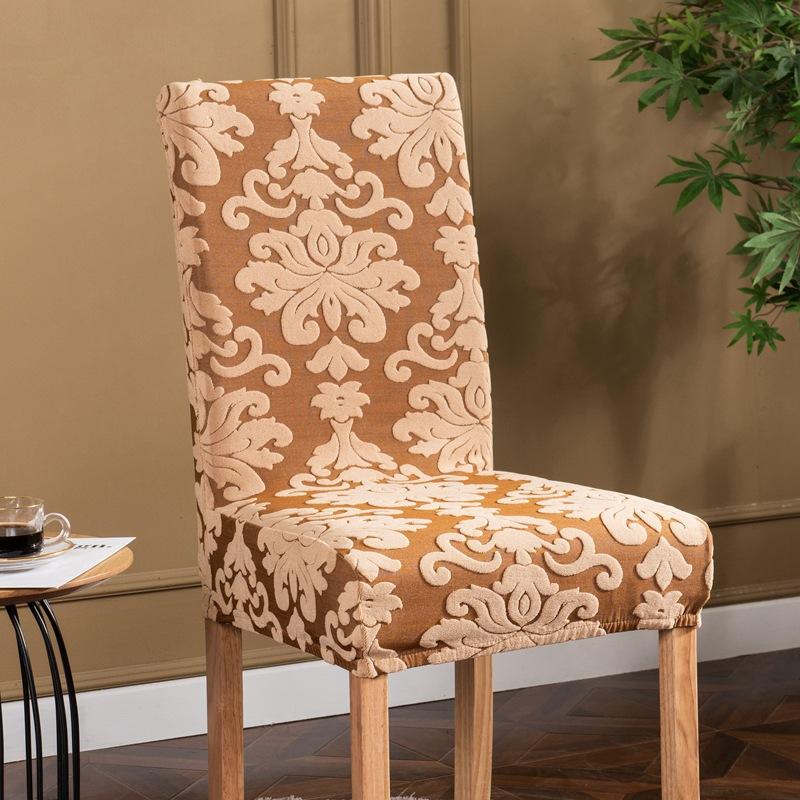 Утолщенный европейский жаккардовый чехол на стул цельный эластичный чехол на стул без подлокотников цельный чехол на стул для отелей и ресторанов L49cmX W49cmX H58cm 1323₽