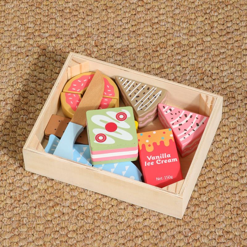 Simulationsspiel Zuhause Kinder Holzkiste Essen und Trinken Chixile Lernspielzeug