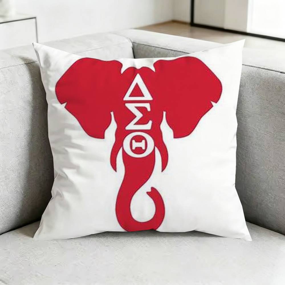DDelta Sigma TTheta Pillow Case Square DoubleSided Sofa Cushion Cover Bedroom Bedside Pillow Gift