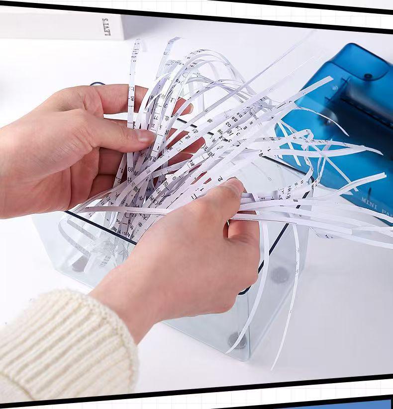 Portable Hand-Crank Silent Paper Shredder for A4/A6 Confidential Documents - Desktop Manual Mini Shredder