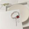 Red Cherry Rings Adjustable Size Beads String Rings Lightweight Elastic Rope Finger Rings Daily Wear Cherry Beaded Rings