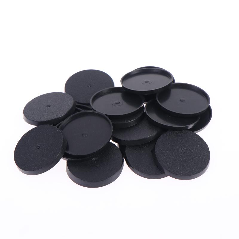 20Pcs 40Mm Round Wargame Miniature Base Black Plastic Stable Flat Figure Stand For Tabletop Wargaming Model Hobby Diy Paintin