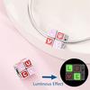 Copper Pink Love Series Charm Love Cube Little Bear Luminous Pendant Fit Original Bracelet Romantic Wedding Jewelry
