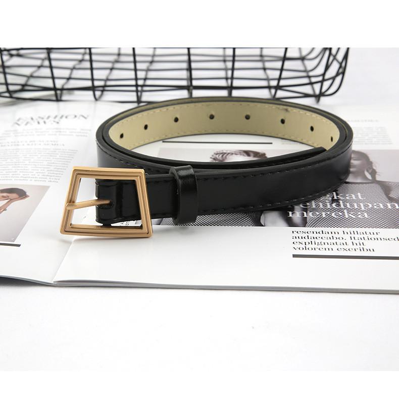 Fashionable Gender-neutral Black Leather Belt With Minimalist Needle Buckle чёрный