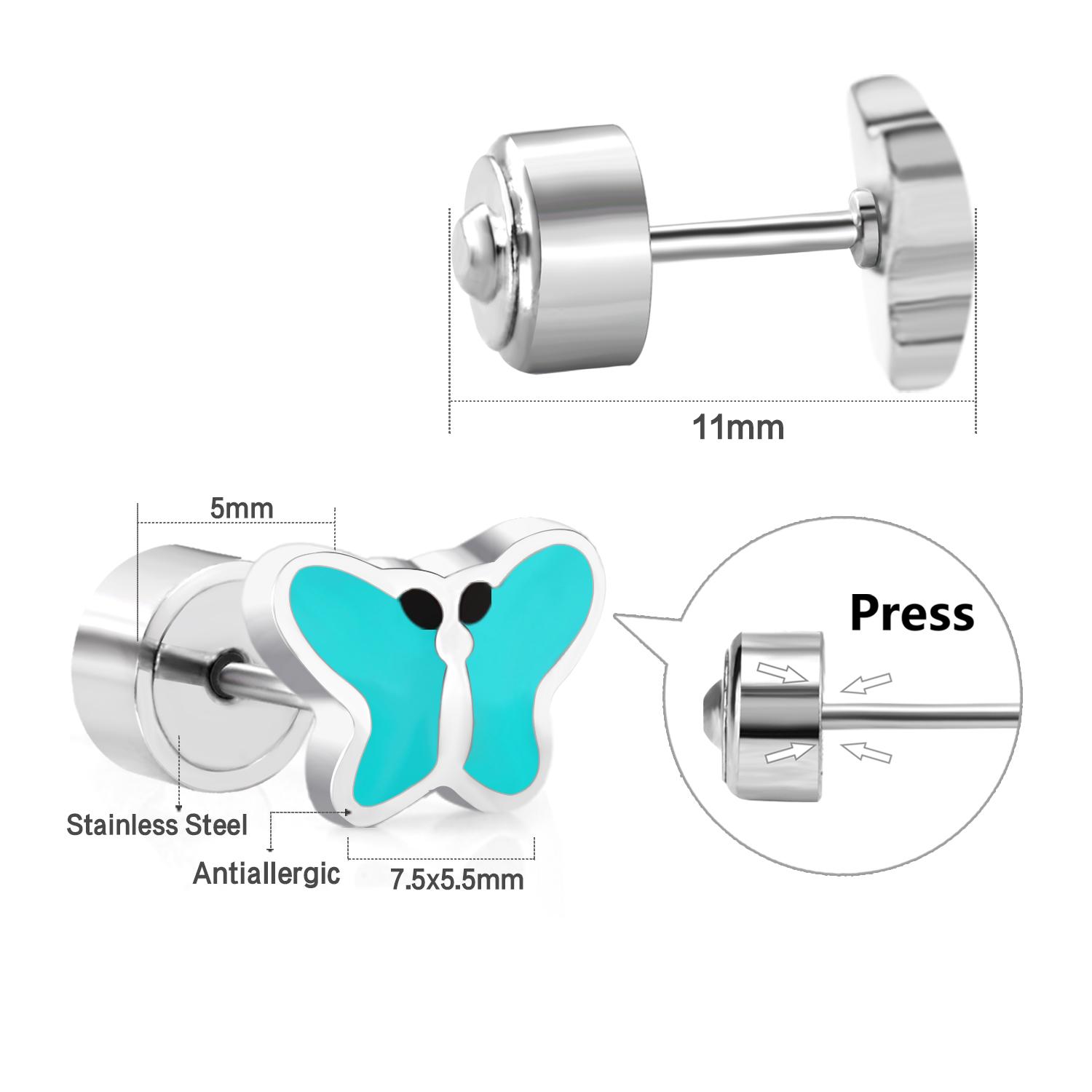 

Stainless Steel Heart Flower Stud Earrings Dripping Oil Gold Color Cute Piercing Earrings For Women Wedding Jewelry