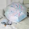 Fireworks Folding Umbrella for Both Rain and Sunshine Sun Umbrella for Sun Protection and UV Protection Triple Folding Umbrell