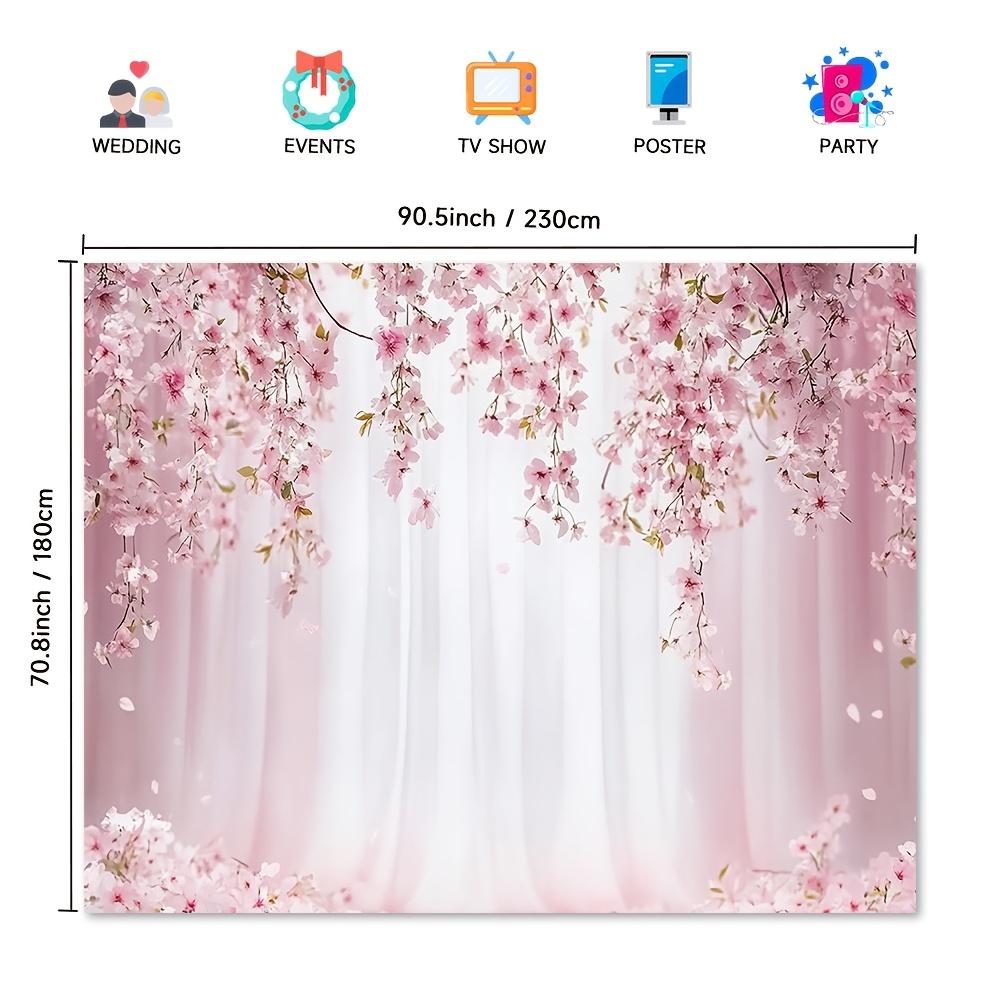 1Pcs Pink Cherry Blossoms Romantic Floral Decoration Background Wedding Backdrop Decorations For Photo Studio Photo Booth Party
