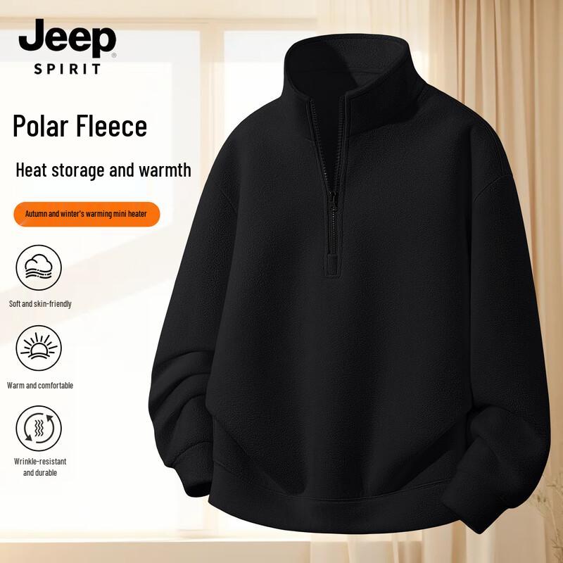 JEEP SPIRIT Men's 2025 Fleece Half-Zip Pullover Jacket