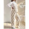 European and American Maternity Clothing Autumn and Winter New Printed Corduroy Jumpsuit with Adjustable Waist and Casual Maternity Overalls