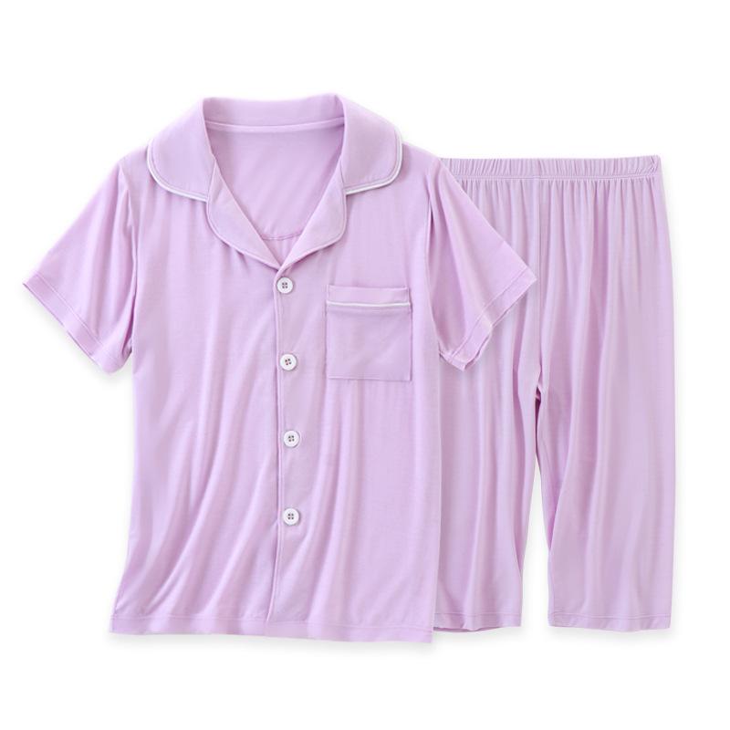 Children s Summer Short-Sleeve Pajama Set 120 cm светло-фиолетовый