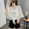 WTEMPO Women's Spring Summer Casual Versatile Thin Breathable Cardigans Female Casual Solid Color Lace Sunscreen Shawls Coats