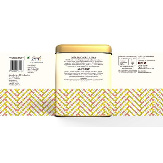 The Indian Chai – Sore Throat Relief Tea 30 Pyramid Tea Bags | Boosts Immunity, Clears Respiratory Passages, Embrace Natural Wellness | Herbal Tea