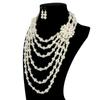 Fashion Style Fashion Exaggerated Handmade Imitation Pearl Rhinestone Flower Multi-Layer Necklace Bride Photo Studio Wedding Photography Accessories