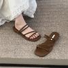 Two Wear French Evening Sandals Women's 2025 New Korean Version Thin Belt Fairy Gentle Thick Heel Slippers Summer Wear