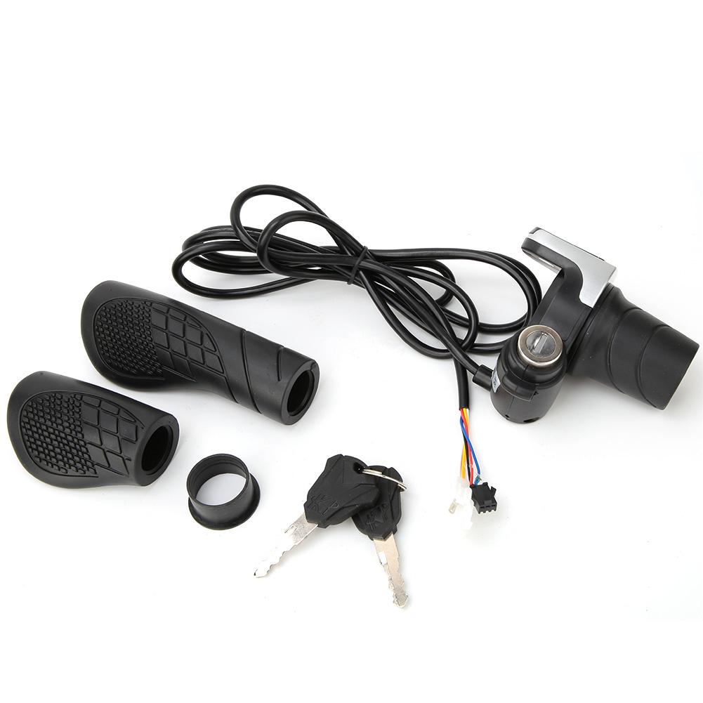 36V Electric Bike Bicycle Ebike Handlebar Twist Grip Throttle with LCD Display and Key Lock
