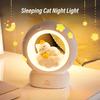 Moon and Cat  Rechargeable Night Light with Tap Control & 3 Brightness Levels - Cute Cat & Moon Bedside Lamp for Toddler Room