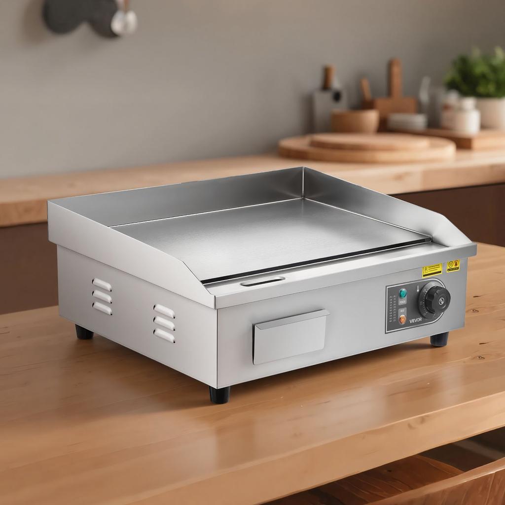 VEVOR Commercial Electric Griddle, 535 x 300 mm, 3200W, 50-300 degrees C Adjustable Temp Control