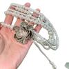 Vintage Silver Petal Crystal Multi-Layer Pearl Necklace - Trendy Clavicle Chain for Women