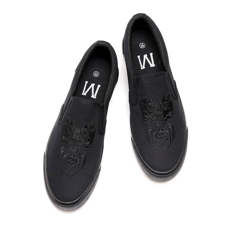 

Новые весенние парусиновые туфли для вождения, дышащие, повседневные, с граффити, вулканизированные, мужские туфли без застежек, мужские дизайнерские кроссовки, мода 7 чёрный