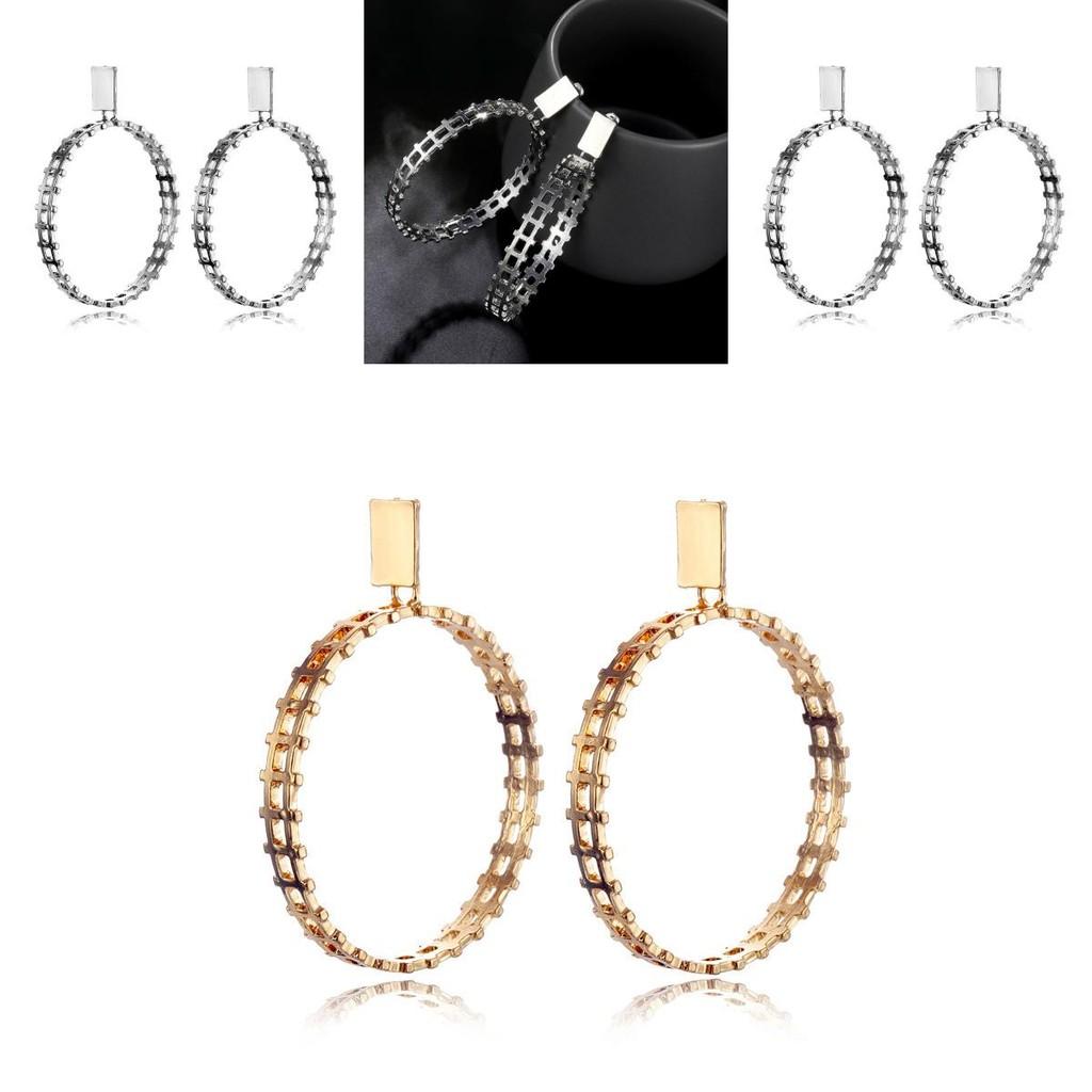 Fashionable Hollow Geometric Alloy Earrings Trendy Design Fall 2021 Accessories