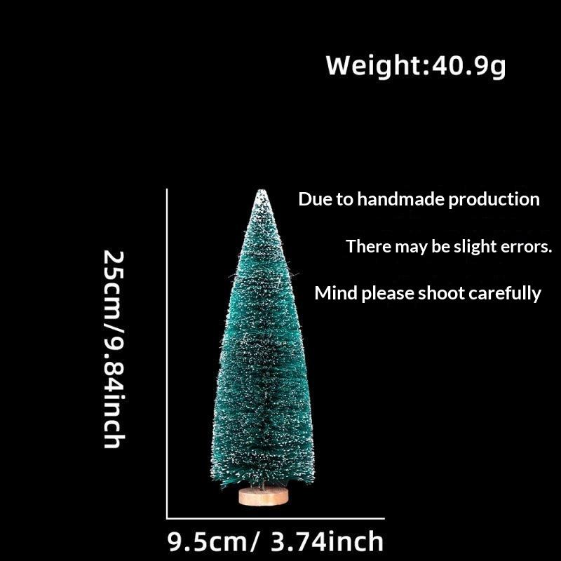 Mini Artificial Christmas Trees With Snow Frosted Finish Wooden Bases For Tabletop Decor Holiday Party Home Diy Crafts