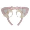 Lolita Hair Accessories Pearl Cat Ear Headband a Handmade Fashion Accessory Bow Pearl Headgear Hair Accessories