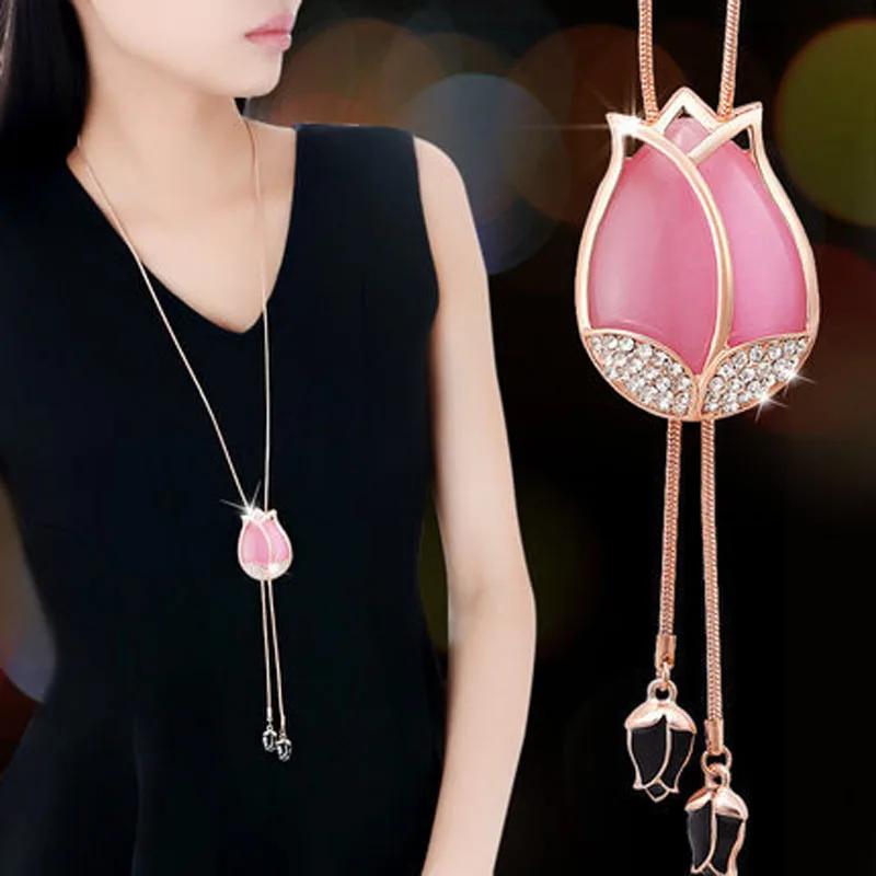Snowflake Zircon Long Chain for Women Fashion Silver Color Crystal Maxi Necklaces & Pendants Statement Collier Jewelry