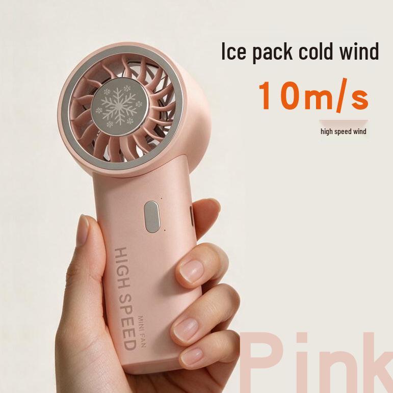 26-Year Model Ultra-Fast 6-Speed Portable Handheld USB-Charging Mini Fan with Powerful Ice Pack Cooling.