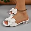 Women’s Bow Square-Toe Flats, Spring Comfort Slip-On Shoes, Plus Size