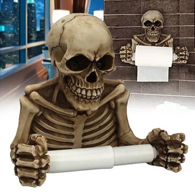 Toilettenpapierhalter für Handtuchrollen, Wandmontage, Knochen, trockenes Skelett, Badezimmer-Dekor