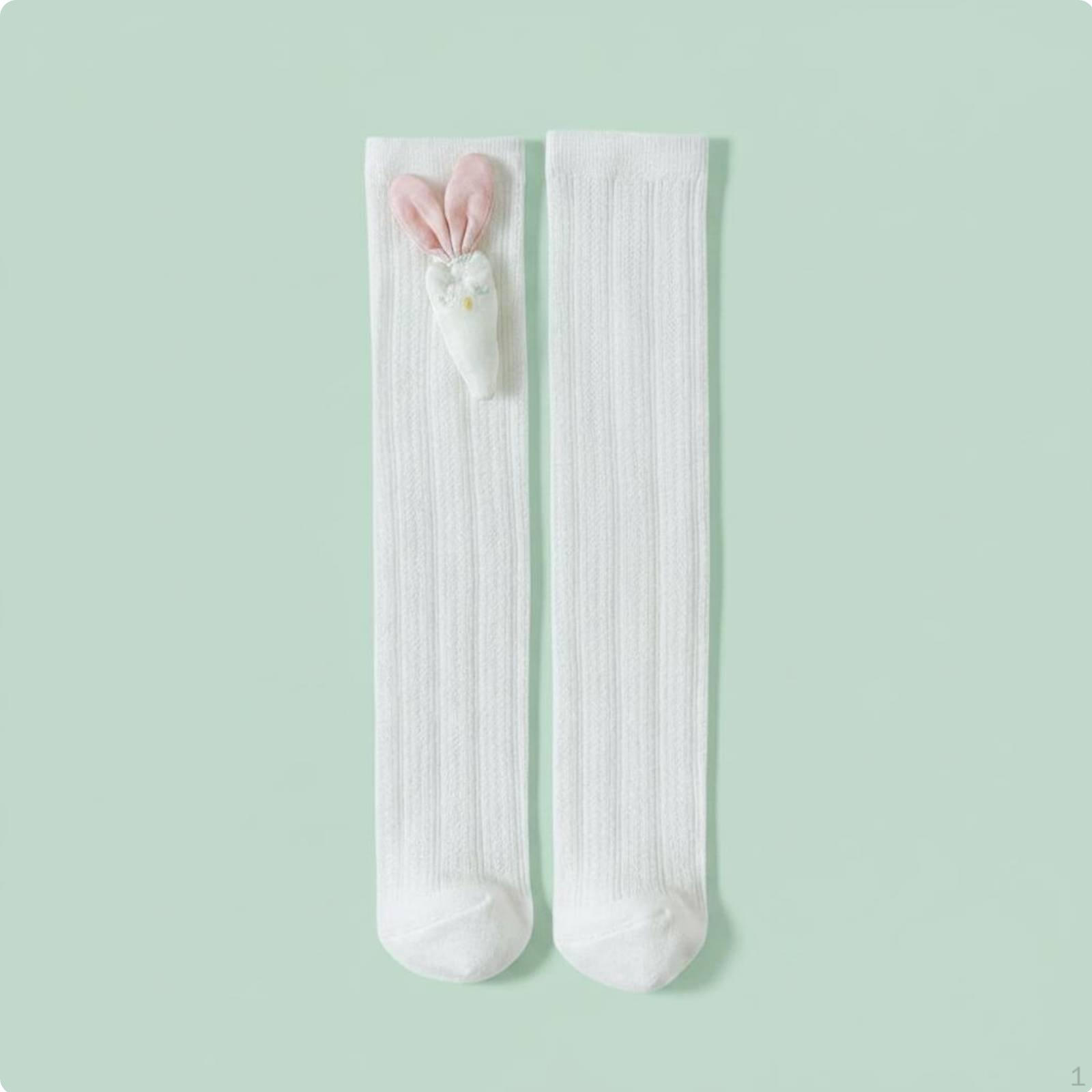 Carrot Appliqué KneeHigh Socks Cute 3D Design Girls  Mesh Long SweatAbsorbent Kids  Apparel