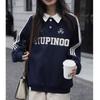 Women's Oversized American Retro Pullover - Trendy Heavyweight Sweatshirt for Spring & Autumn