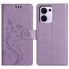 For Oppo Reno13 F 4G/5G Leather Wallet Case Butterfly Flower Imprinted Phone Cover with Strap
