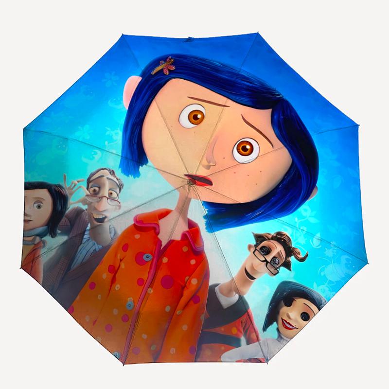1 stk Coraline (3) Paraply, Solbeskyttelse og UV-beskyttelse. Den har otte robuste ribber til udendørs brug og er en perfekt gave