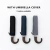 Parachase Automatic Folding Umbrella for Men and Women, Big Windproof Golf Umbrella Rain , Wooden Handle, Business, 10 Ribs