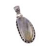 Natural Labradorite Gemstone 925 Solid Sterling Silver Gift Pendant 1.75" Y6m71