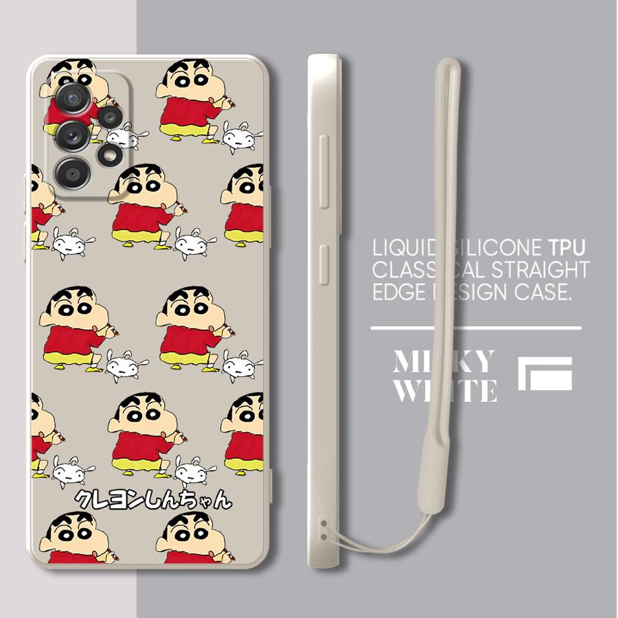 Case for Samsung Galaxy A51 A34 A13 A14 A24 A11 A12 A22 A52 A35 A15 A16 A36 A26 Phone Cover Crayon Cartoon Shin-chan