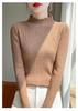 Women's Slim Sequin Knit Sweater with Lace Half-High Collar - Autumn/Winter Korean Style Pullover