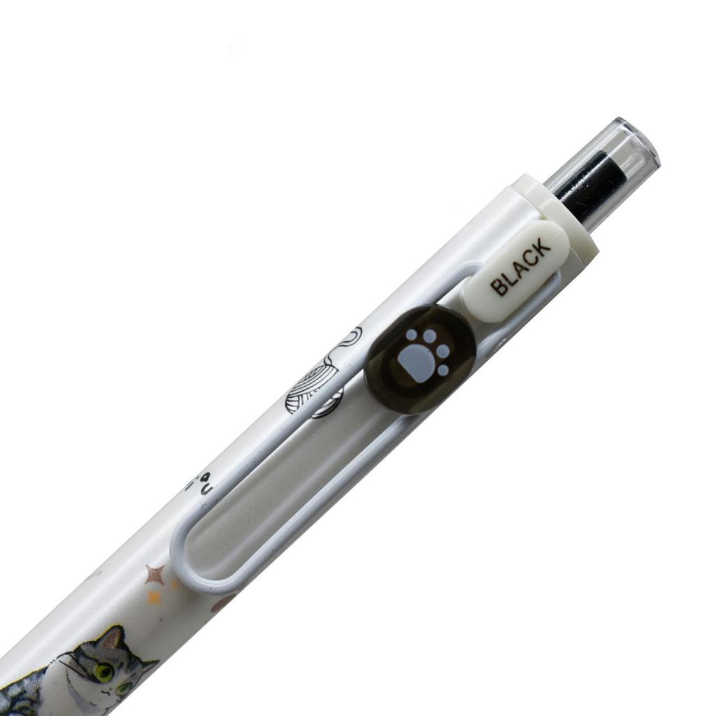 Maydahui Cute Cat Ballpoint Black Set of Stylish Animal Gel Ballpoint Adorable Perfect Gift for and Pens, 0.5mm Ink, 12. Pens. Stationery, Birthdays,