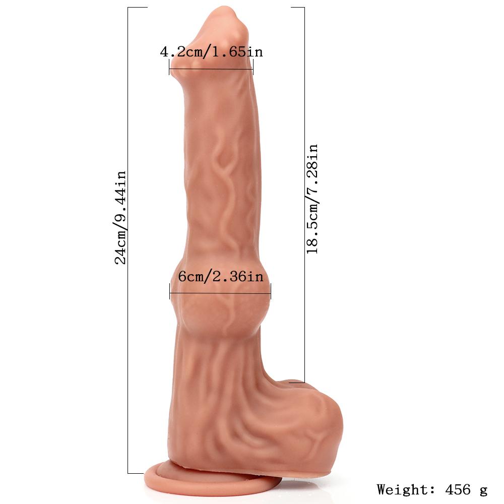 Übergroßer Dildo, realistischer riesiger Penis, riesiger Phallus, langer weicher Silikon-Saugnapf, Analsexspielzeug für Frauen, Vagina-Masturbator