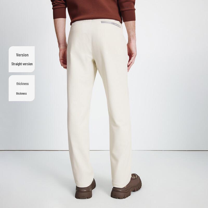 Navigare Men's Thickened Fleece Straight-Leg Casual Pants