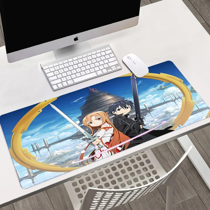Anime Sword Art Online SAO HD Printing Mousepad Computer Lock Edge Keyboard Mat PC Desk Pad Large Mouse Pad Gaming Accessories