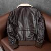 Reine First-Layer-Rindslederjacke Herren Pilotenlederjacke mit Baumwolle Große Fliegeranzug-Kurzjacke