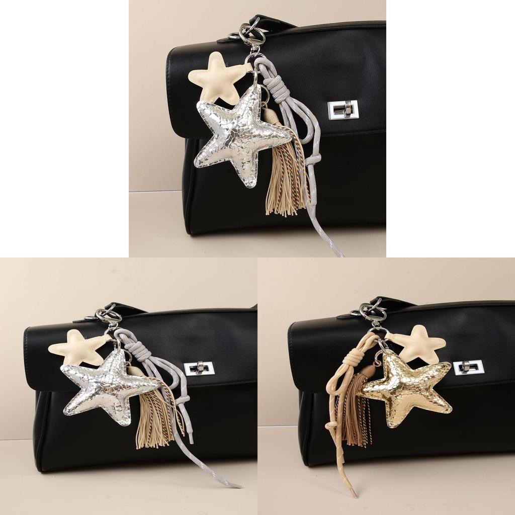Style Star Pendant Keychain With Alloy Chain For Fashionable Bag Decor