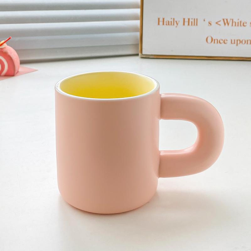 Korean Mug Niche Design Sense Ceramic Cup for Girls' Office High value Coffee Milk Cup