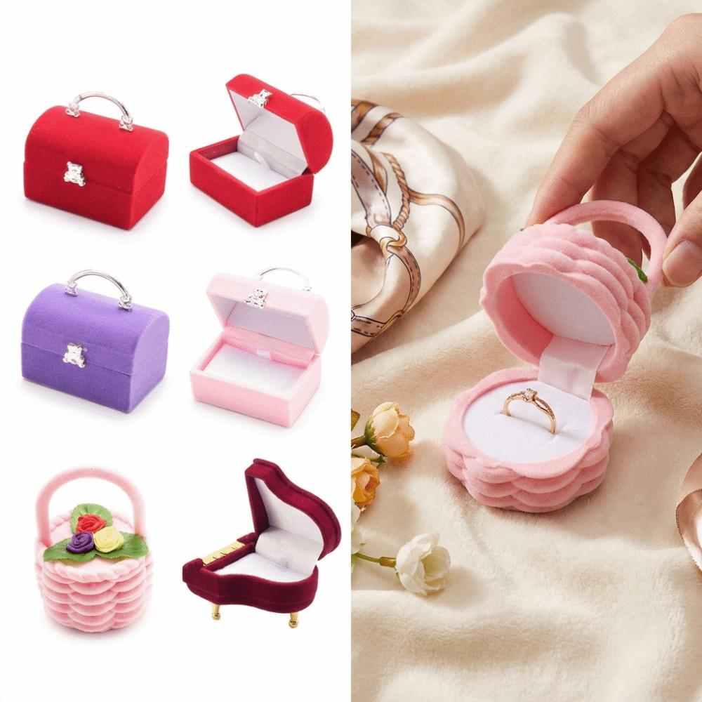 Lovely Design Jewelry Box Velvet Material Jewelry Storage Case Display Display Holder  Gift Giving