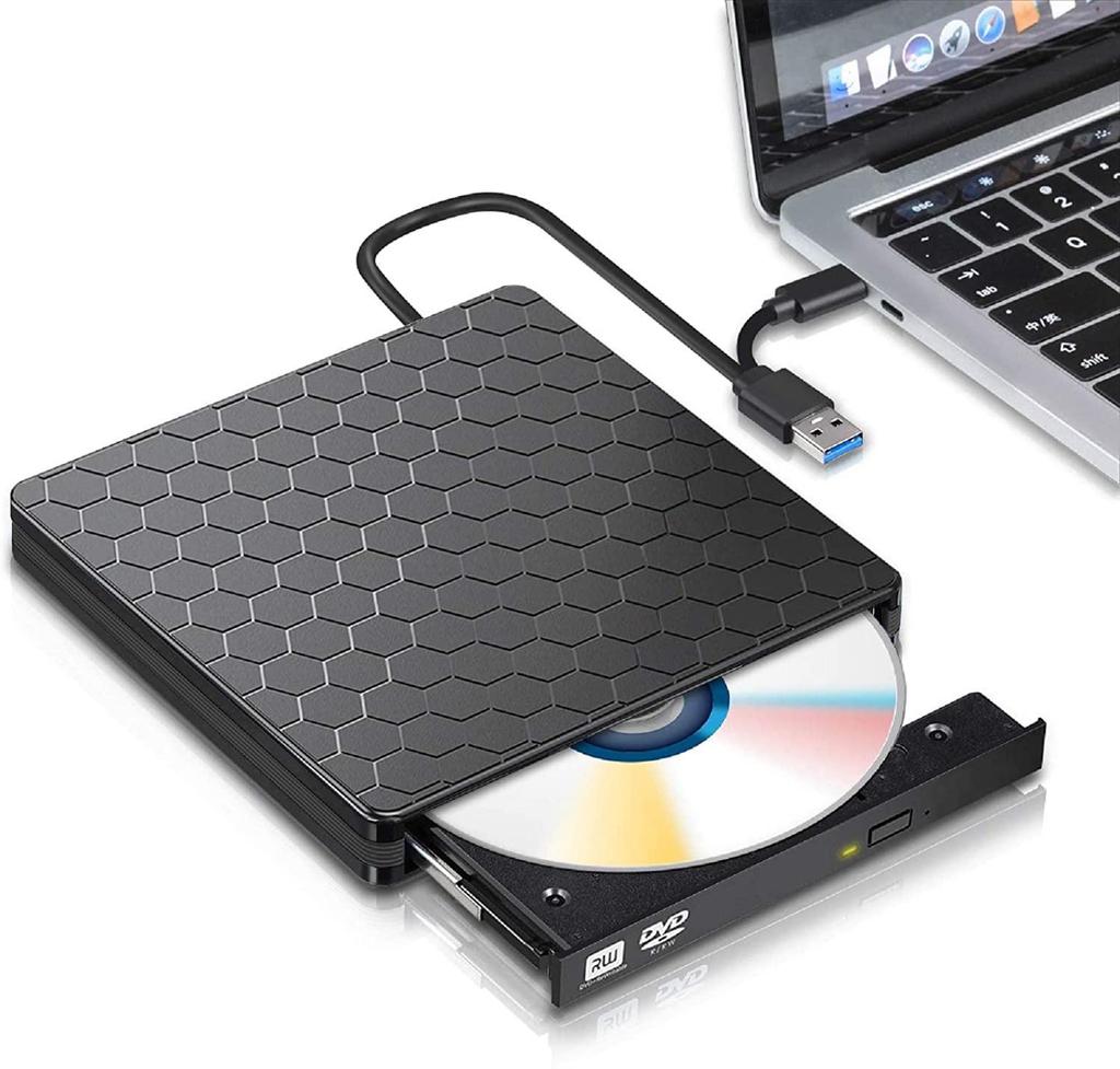 USB 3.0 Portable External Optical Drive & Burner for Desktops and Notebooks