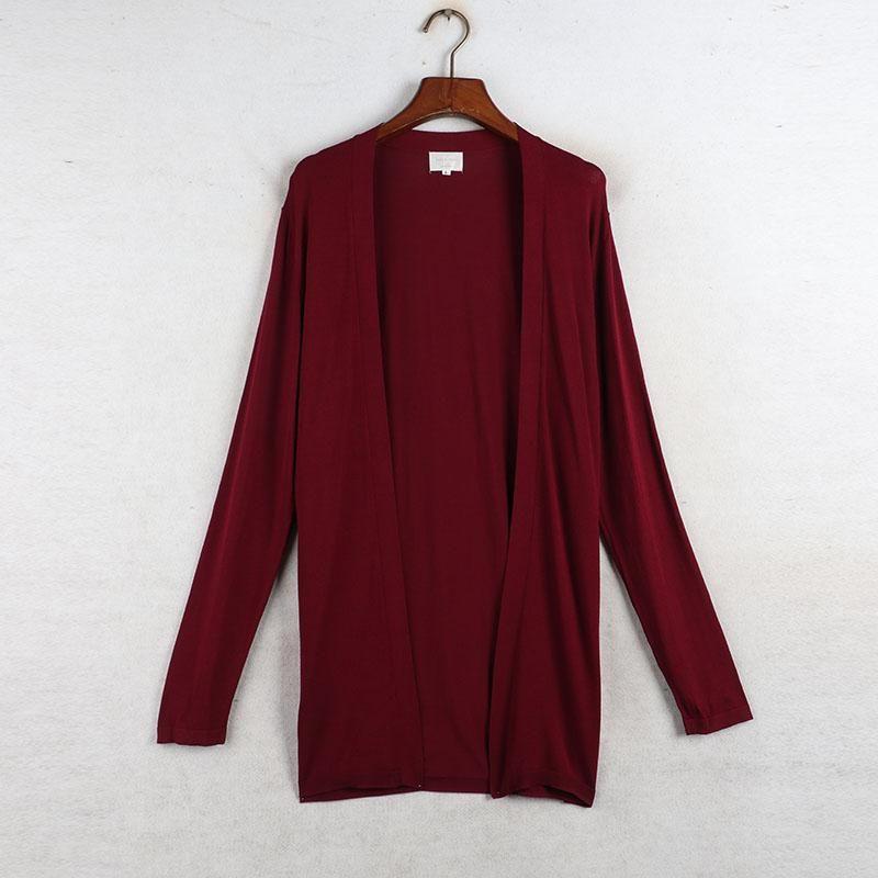 House Autumn New Arrival Export European and American Women's Clothing Mid Length Long Length Long Sleeves Knitwear Thin Cardigan Sweater Outwear