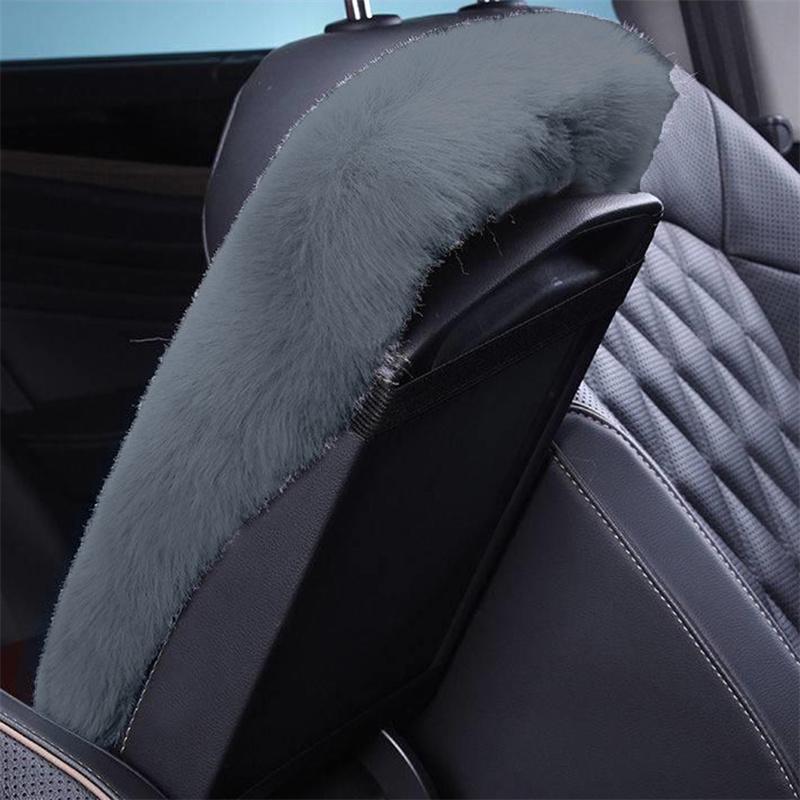 Niedliche Auto-Armlehnenbox, Plüschbezug, Kissen, warme Mittelkonsolen-Armauflagen, Verstauen und Aufräumen, universelle Automobil-Innendekoration
