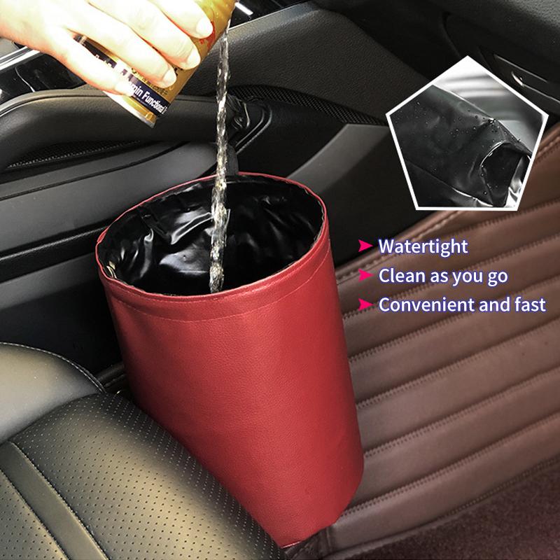 Cubo de basura plegable para coche, contenedor de basura interior, organizador de residuos, resistente al agua, accesorios para coche